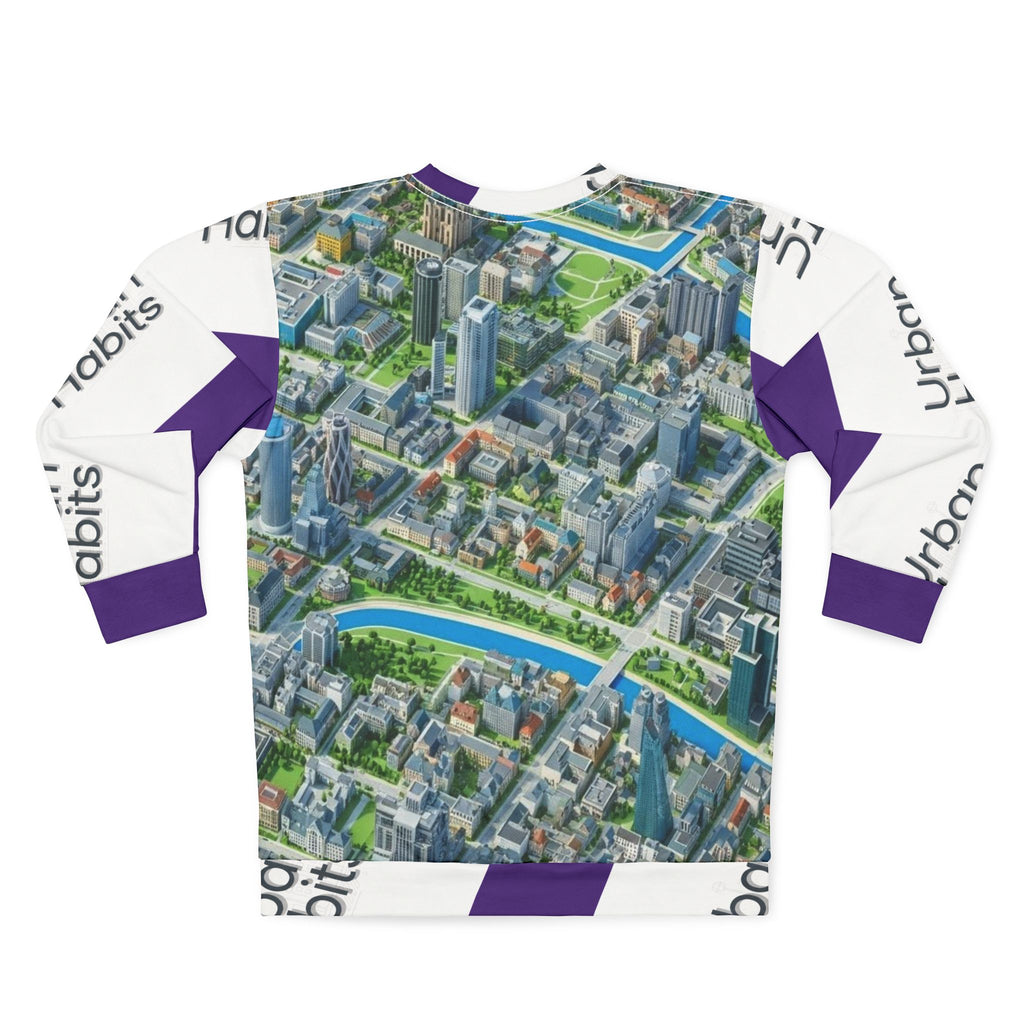 City Map All-Over Print Sweatshirt — Urban Rivers & Skyline Graphic