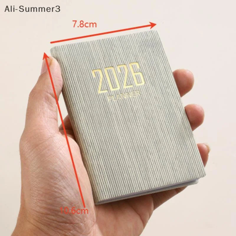 A7 2026 English Planner Book Mini Portable Pocket Daily Schedule Book 60 Sheets 120 Page Thin Weekly Calendar Journal Agenda
