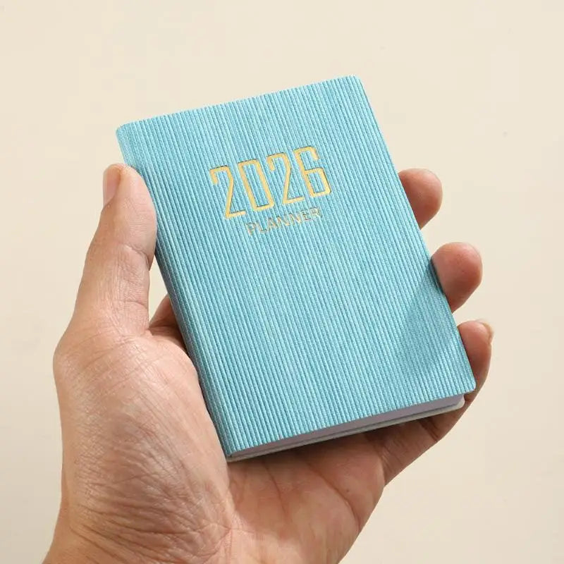 A7 2026 English Planner Book Mini Portable Pocket Daily Schedule Book 60 Sheets 120 Page Thin Weekly Calendar Journal Agenda