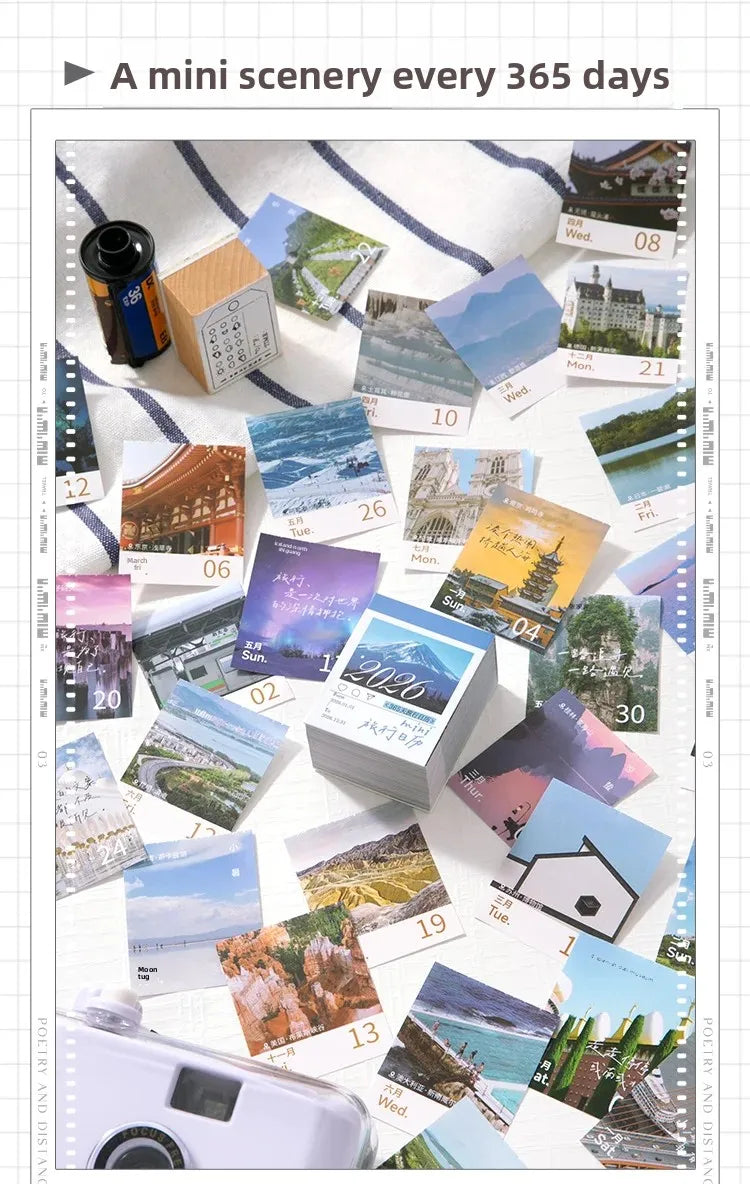 Journal GO Mini 365 Day Calendar 2026 Planner Yearly Agenda Organizer with Memo Notes for Home Office School Daily Schedule