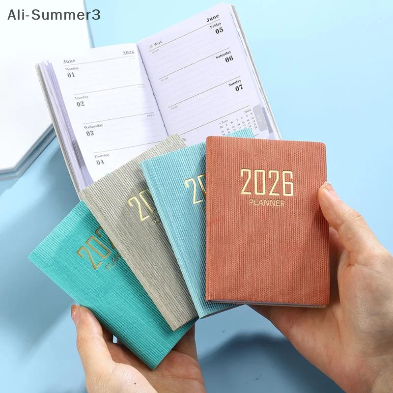 A7 2026 English Planner Book Mini Portable Pocket Daily Schedule Book 60 Sheets 120 Page Thin Weekly Calendar Journal Agenda