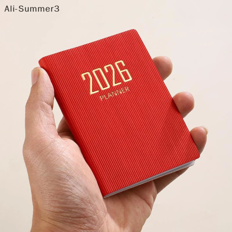 A7 2026 English Planner Book Mini Portable Pocket Daily Schedule Book 60 Sheets 120 Page Thin Weekly Calendar Journal Agenda