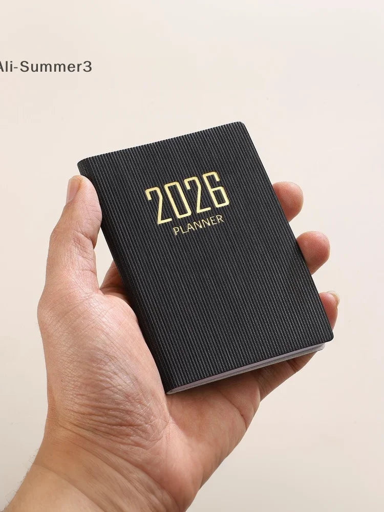 A7 2026 English Planner Book Mini Portable Pocket Daily Schedule Book 60 Sheets 120 Page Thin Weekly Calendar Journal Agenda