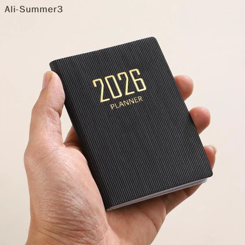 A7 2026 English Planner Book Mini Portable Pocket Daily Schedule Book 60 Sheets 120 Page Thin Weekly Calendar Journal Agenda