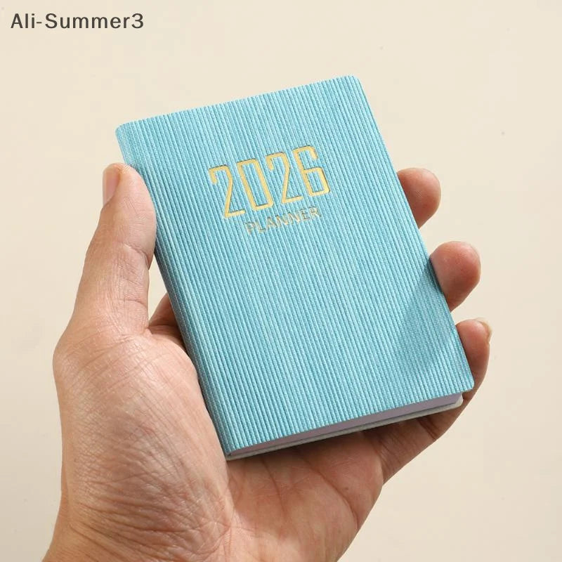 A7 2026 English Planner Book Mini Portable Pocket Daily Schedule Book 60 Sheets 120 Page Thin Weekly Calendar Journal Agenda