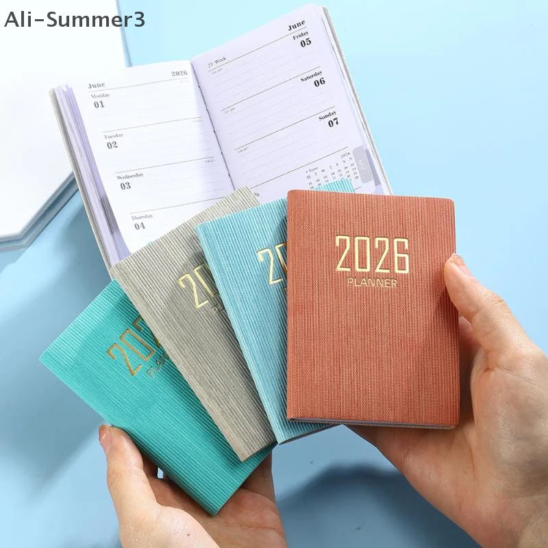 A7 2026 English Planner Book Mini Portable Pocket Daily Schedule Book 60 Sheets 120 Page Thin Weekly Calendar Journal Agenda